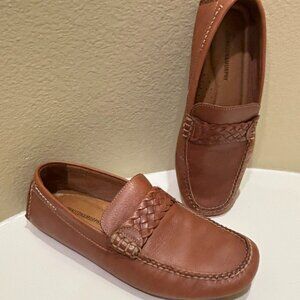 👞Johnston & Murphy Flex Men's Loafers Shoes 9M Tan Leather Slip-ons Drivers